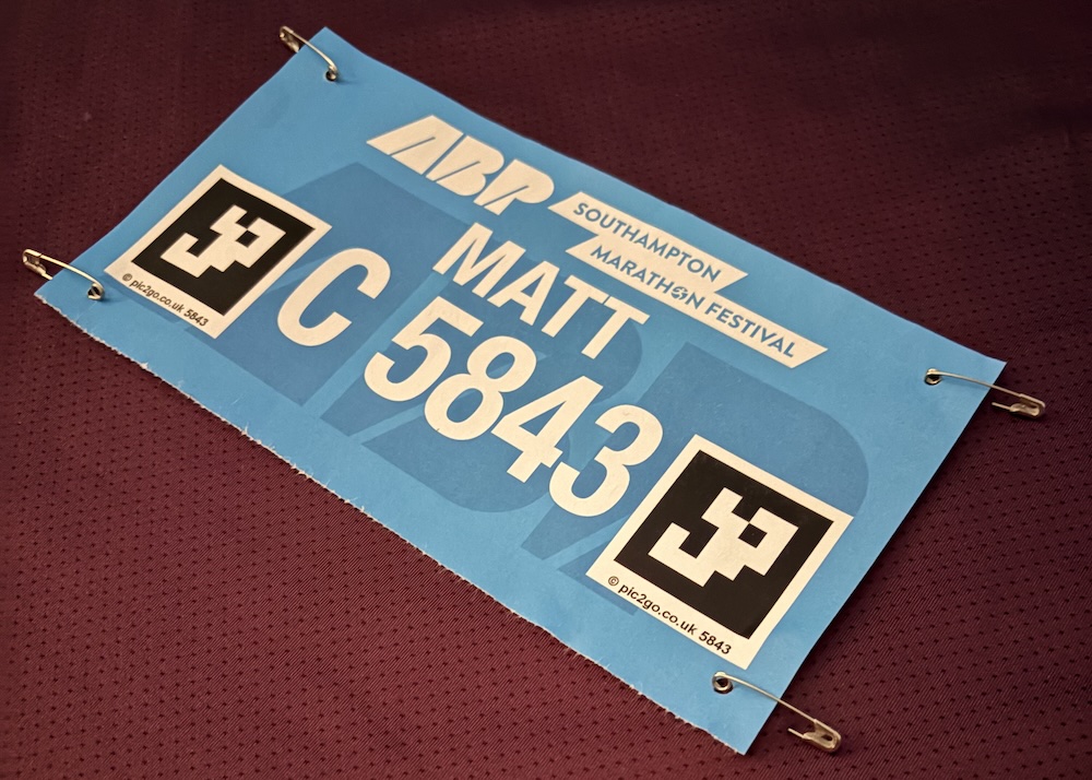 Bib from Southampton Marathon Festival 2026